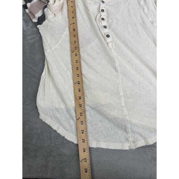 We The Free Gametime Henley Tee Women's Size Medium Cream - Picture 9 of 9